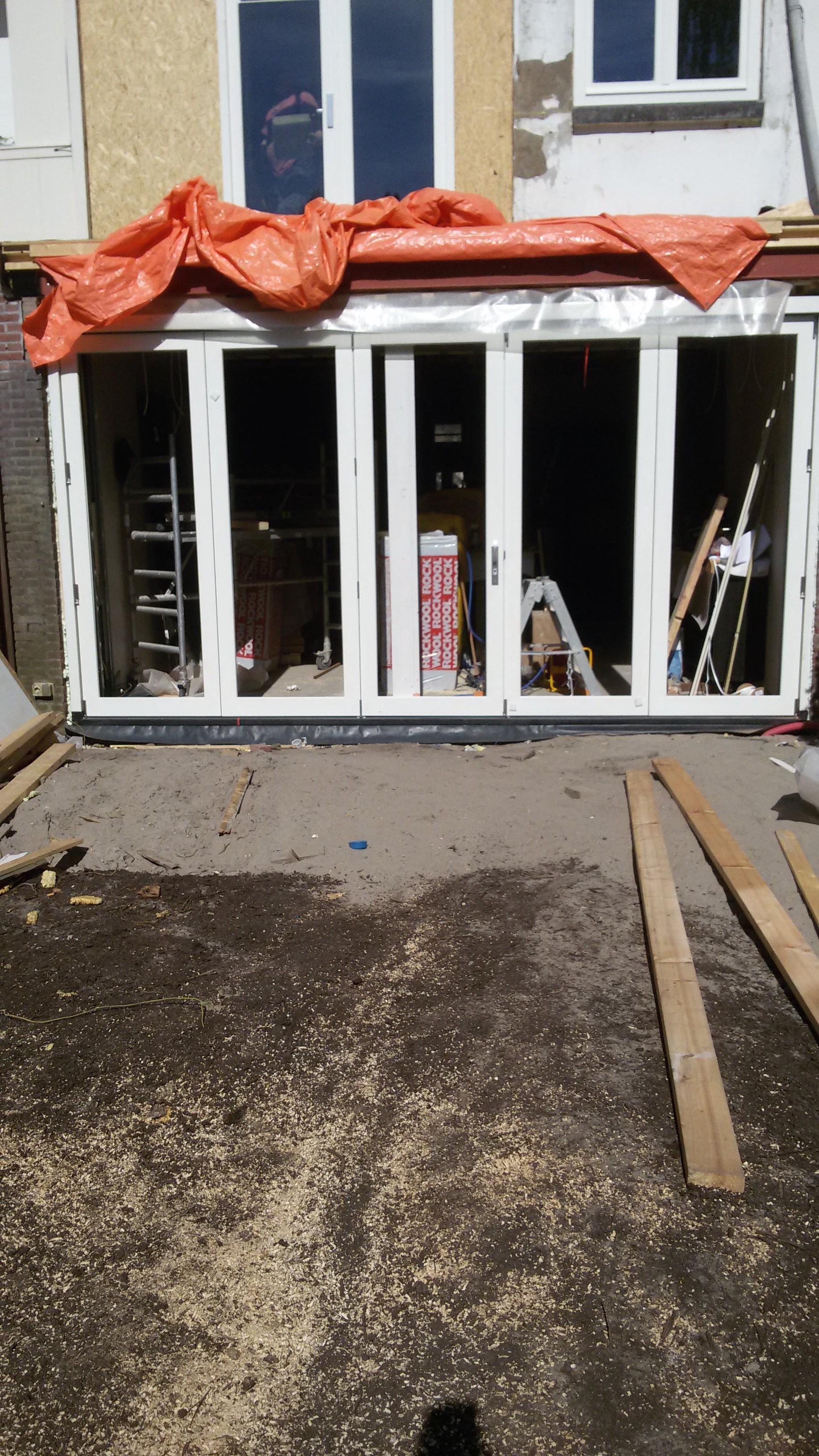 Detail van houten kozijn reparatie